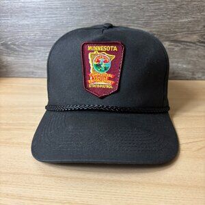 Vintage Minnesota State Patrol Hat Cap Strap Back Black State Trooper Adjustable